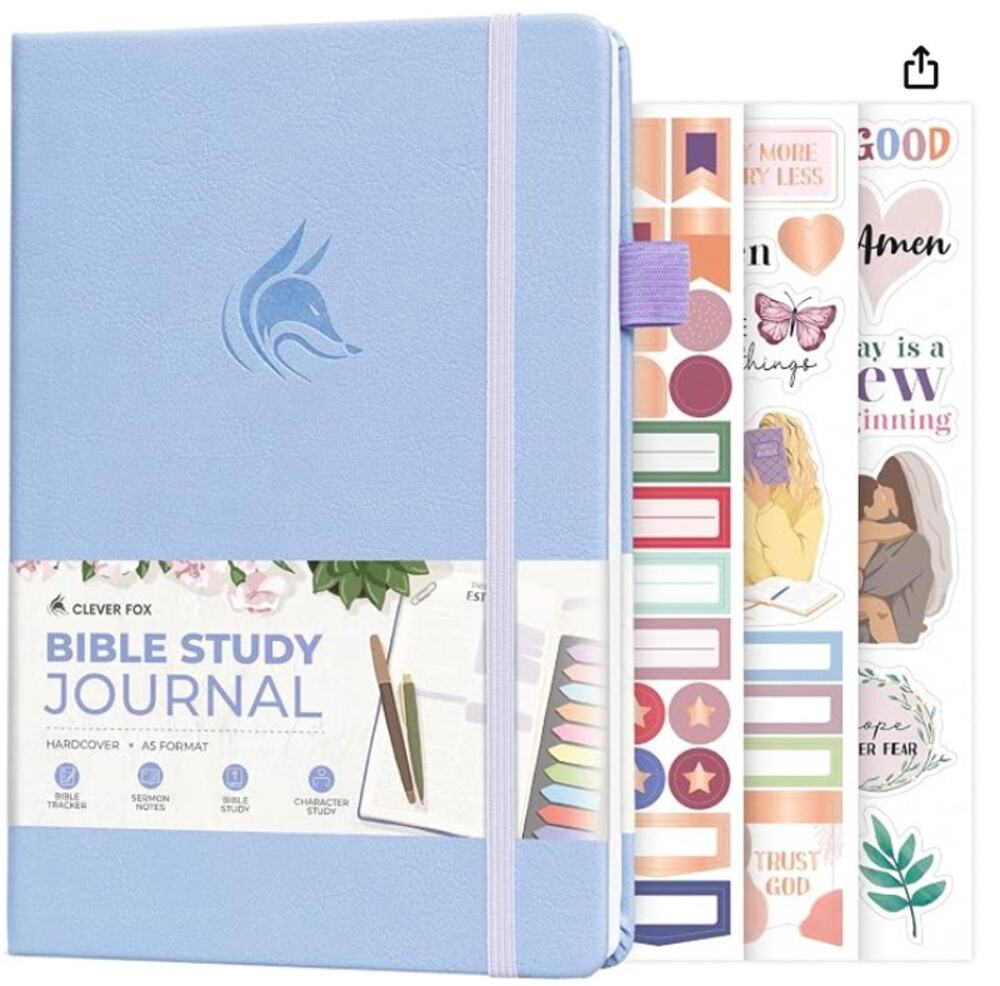 Clever Fox Bible Study Journal, Church Notes Notebook- Periwinkle